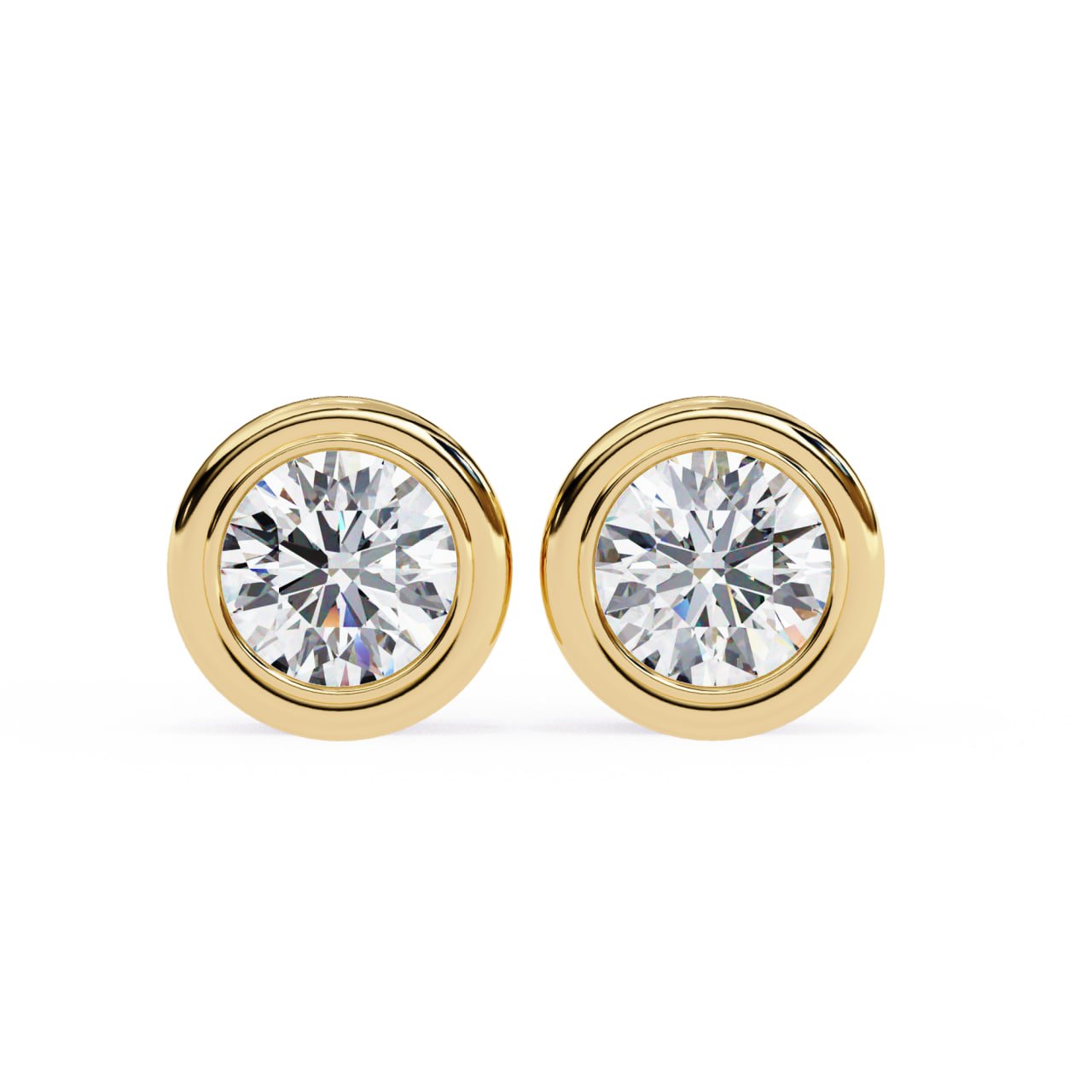 Heart Shape Diamond Stud Earrings
