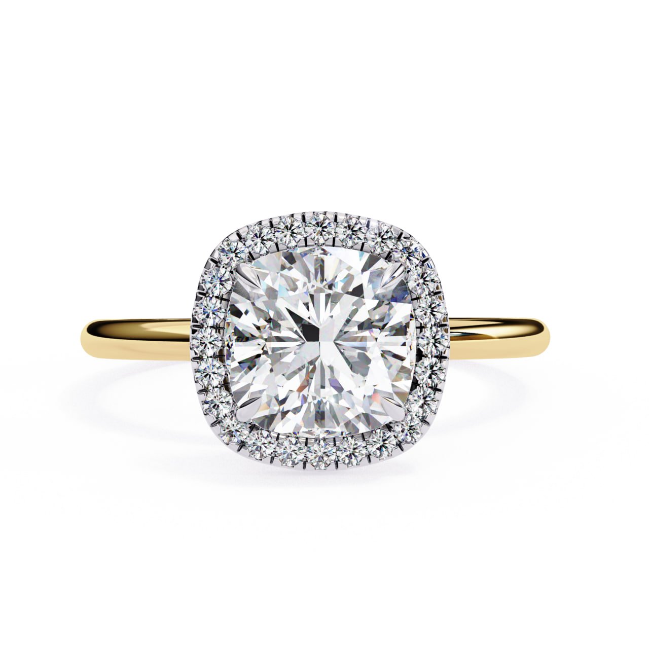 Classic Cushion Halo Diamond Ring