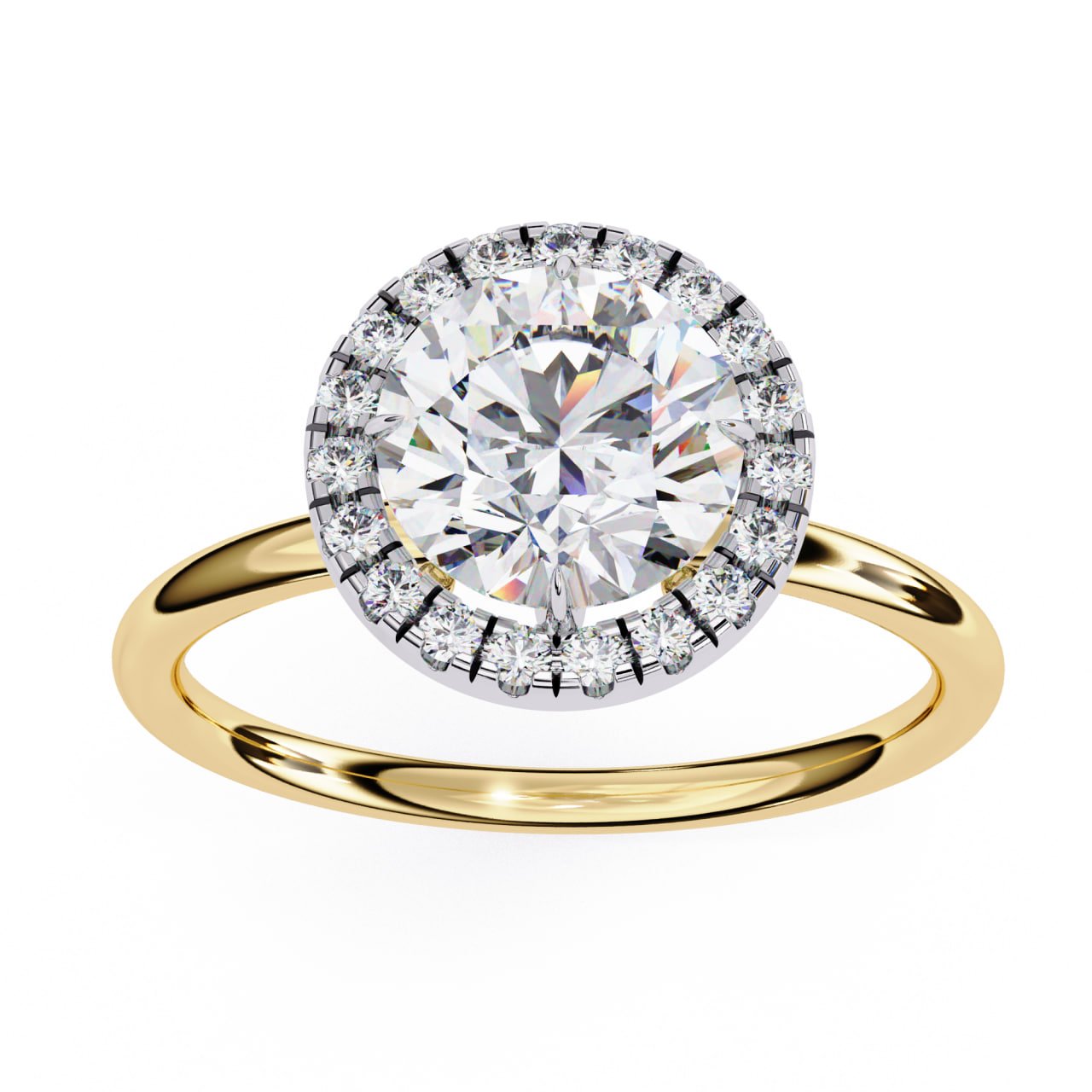 Round Halo Diamond Engagement Ring
