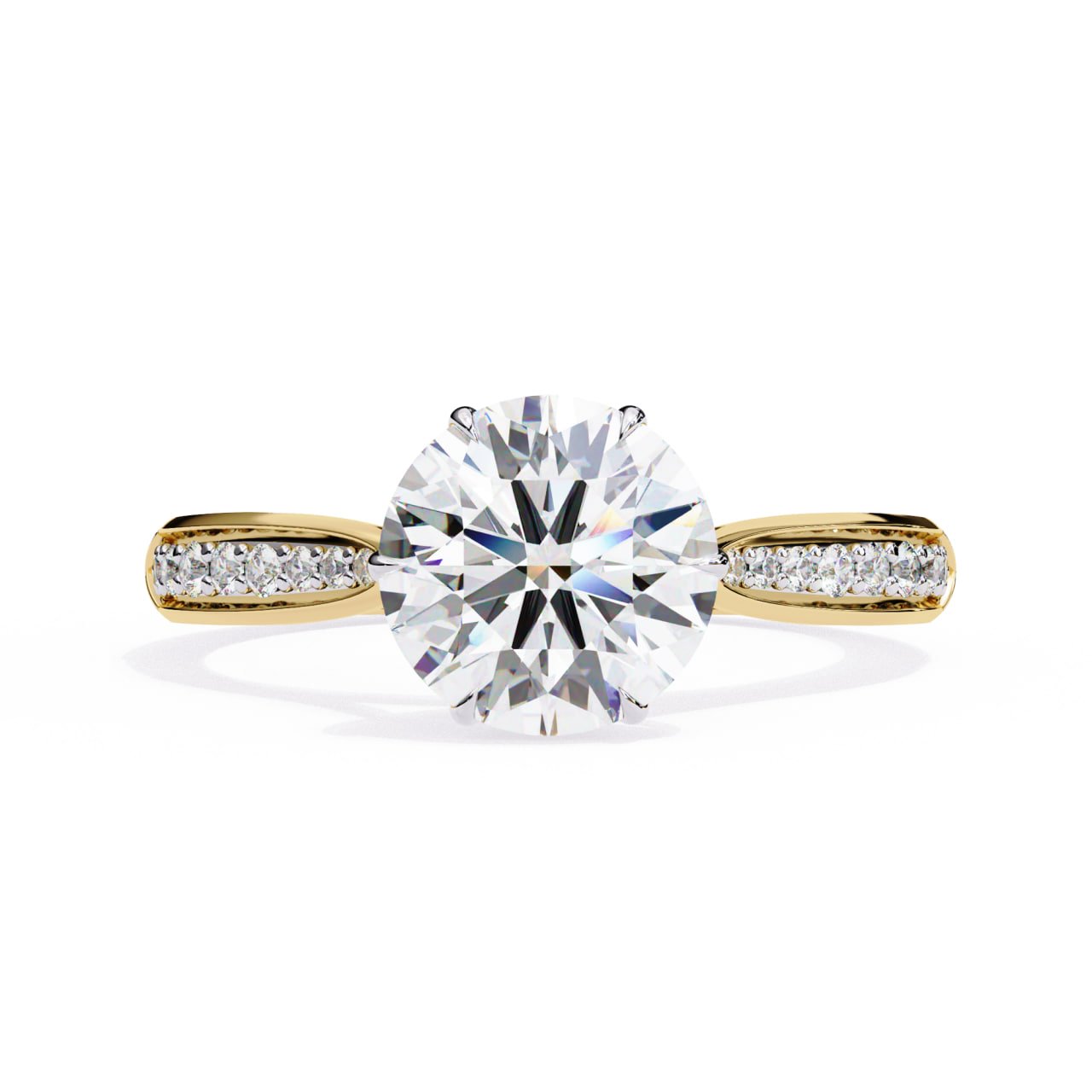 Round Diamond Ring with Channel-Set Band