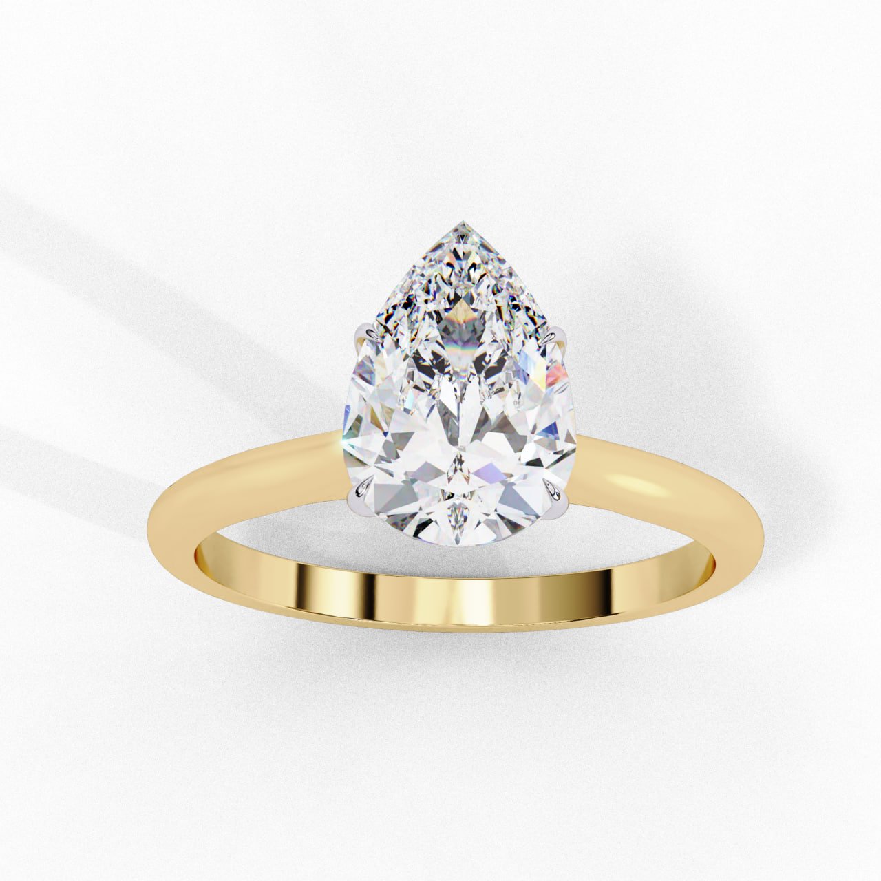 Pear Classic Solitaire Engagement Ring 090