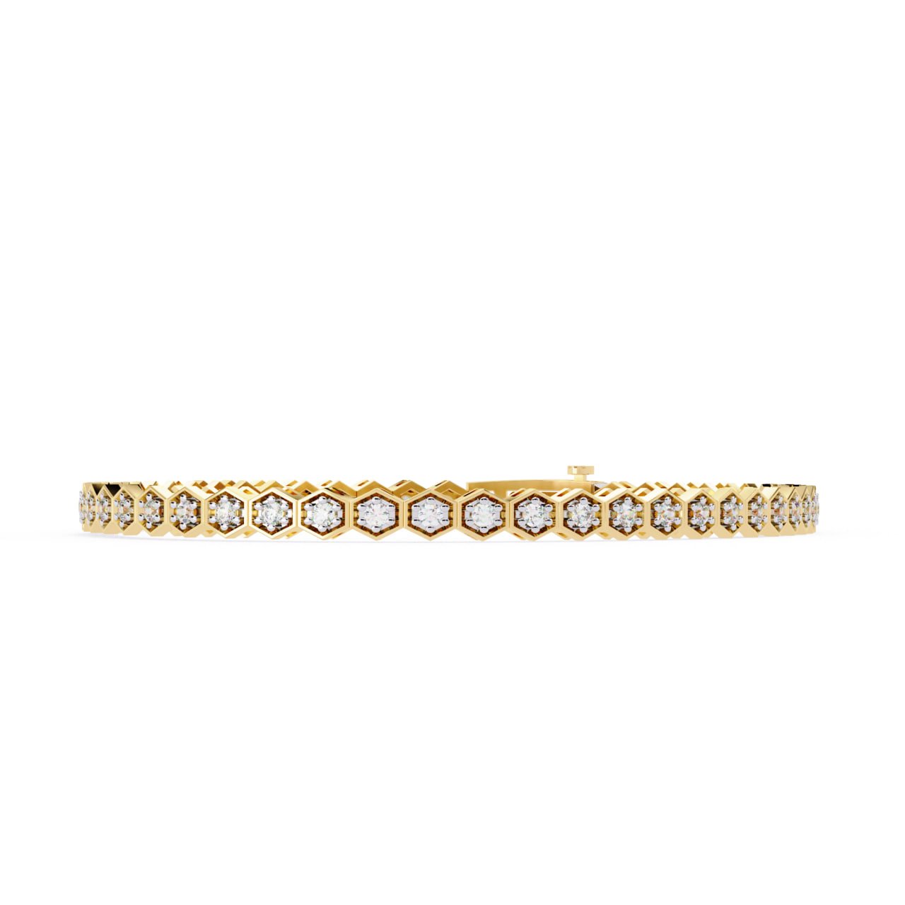 Hexagon Bezel Diamond Tennis Bracelet