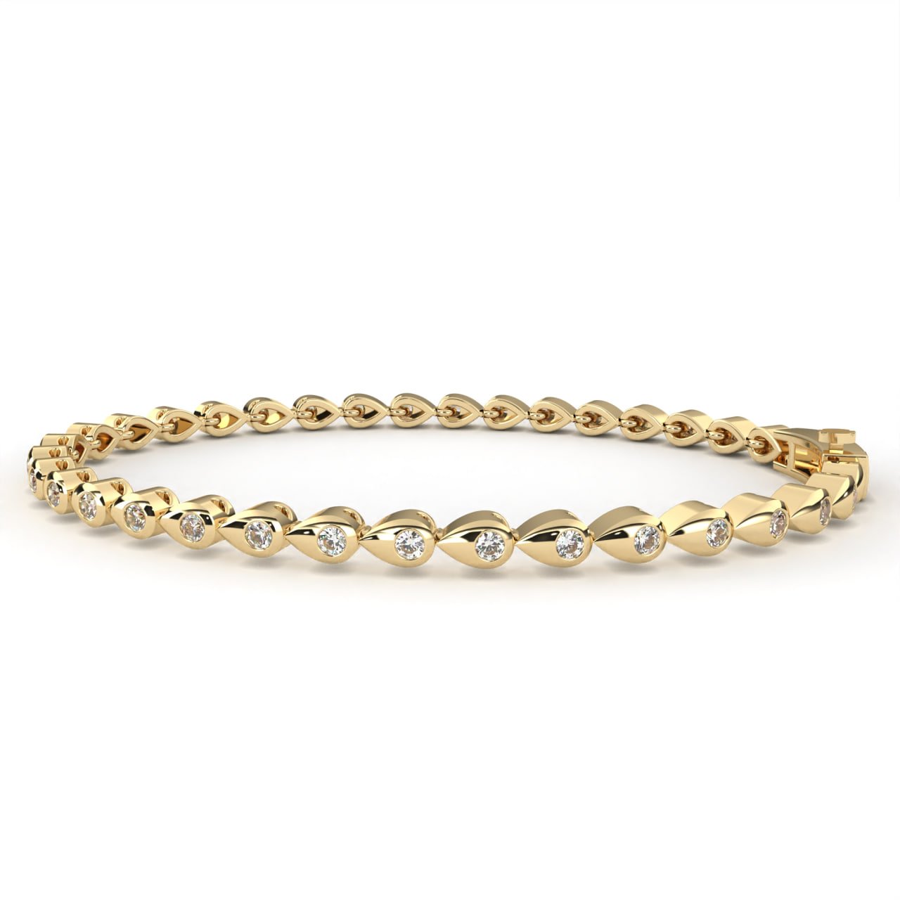 Leaf Bezel Diamond Tennis Bracelet