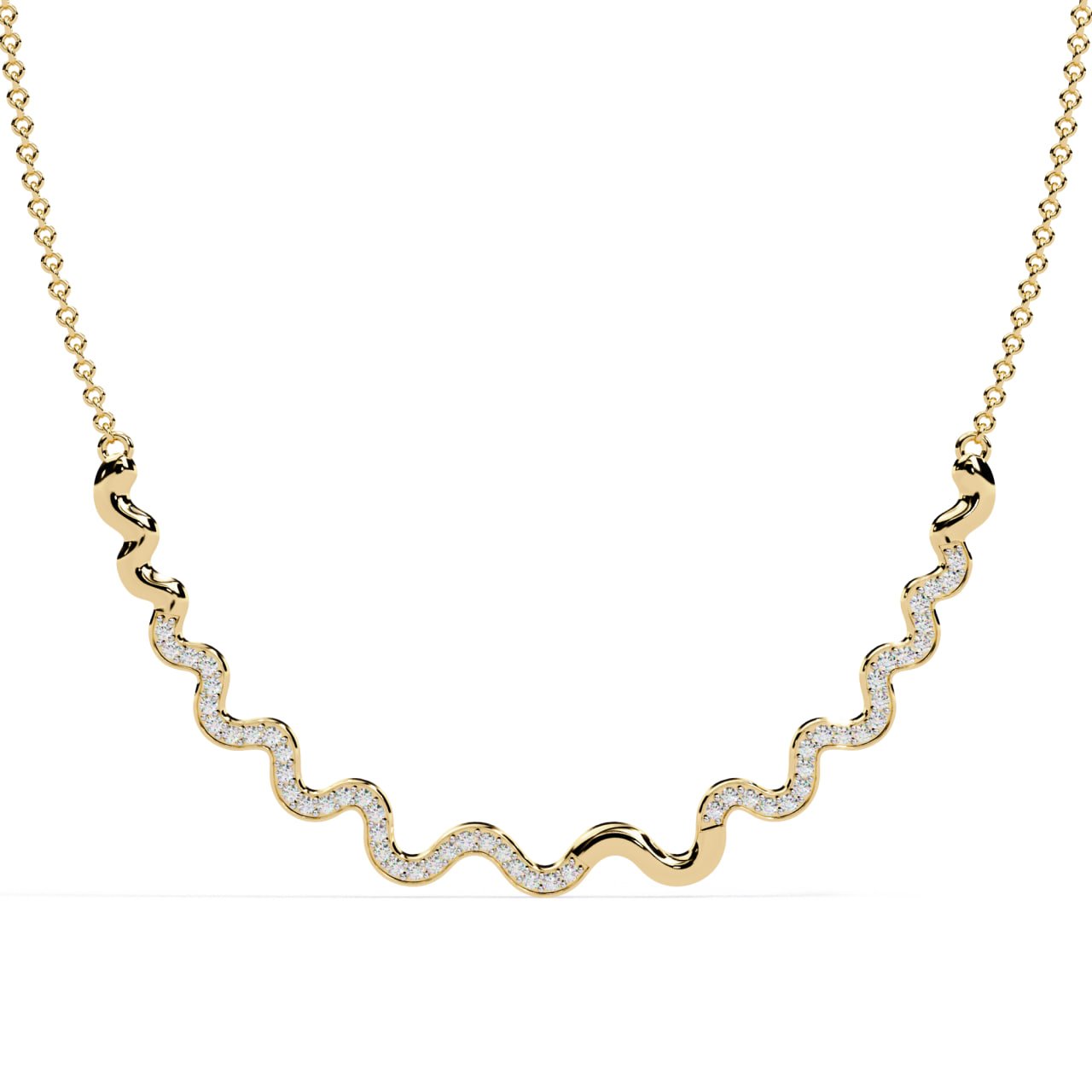 Wave Curve Diamond Necklace