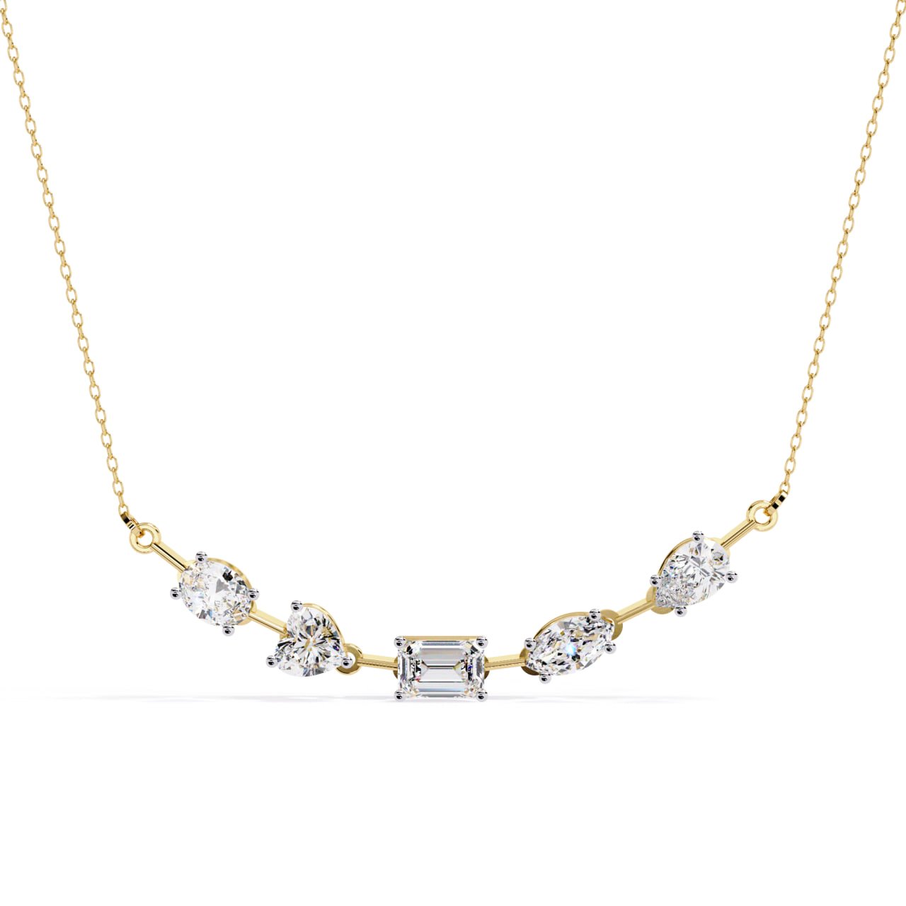 Five-Stone Fancy Cut Diamond Necklace