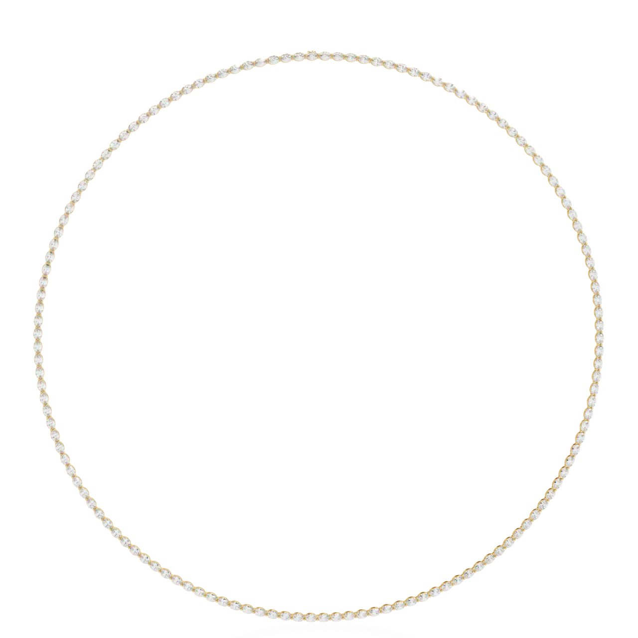 Classic Oval Diamond Line Necklace